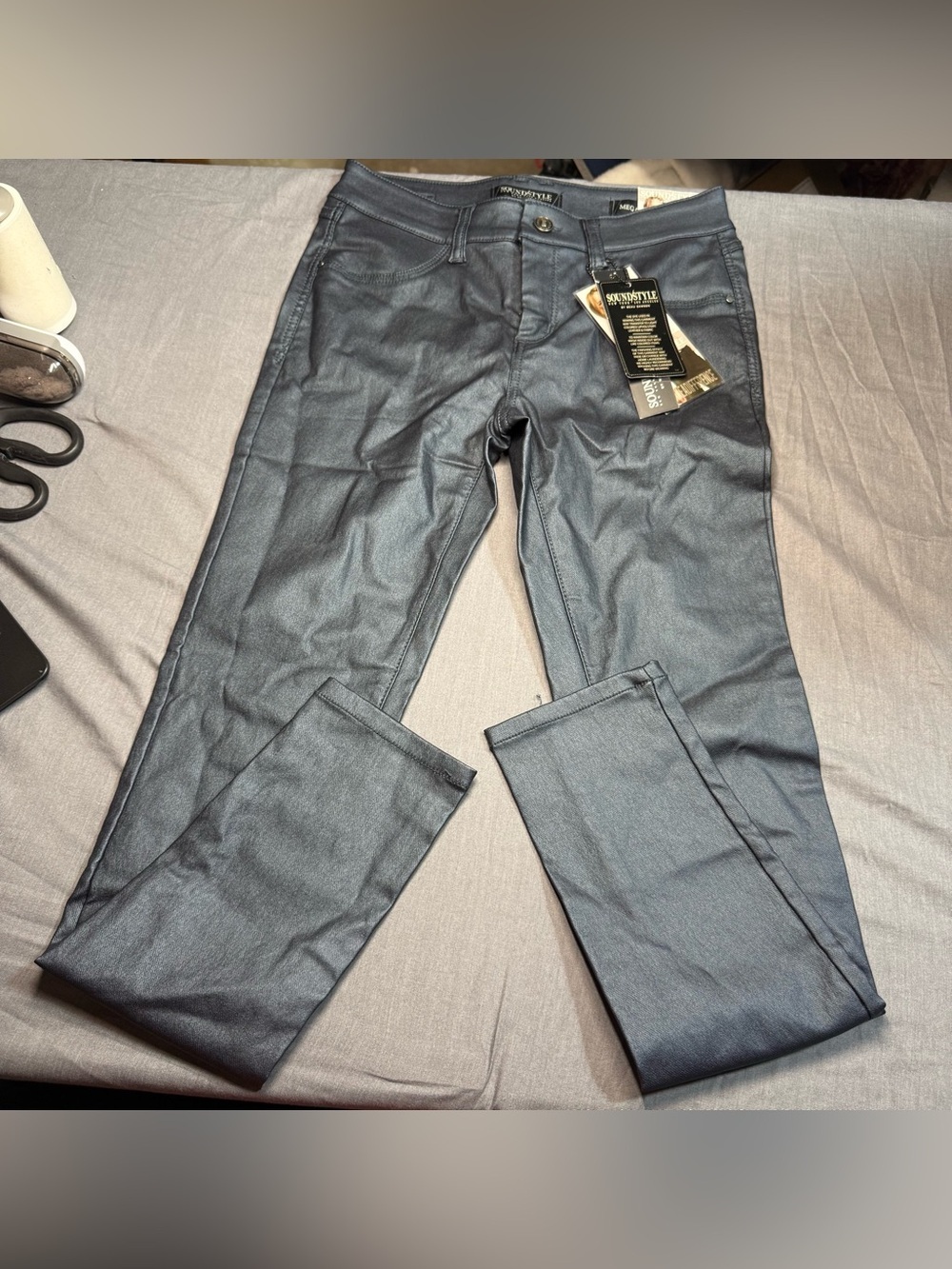 Sound/Style By Beau Dawson Leather Pants - Metallic Gray